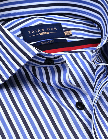 Chemise habillée en coton à rayures bleu ciel