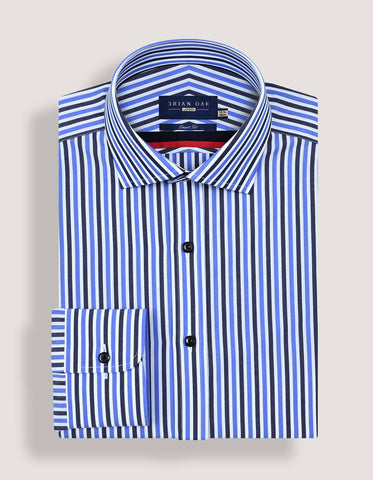 Chemise habillée en coton à rayures bleu ciel