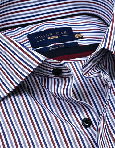 Maroon Candy Striped Dress Shirt
