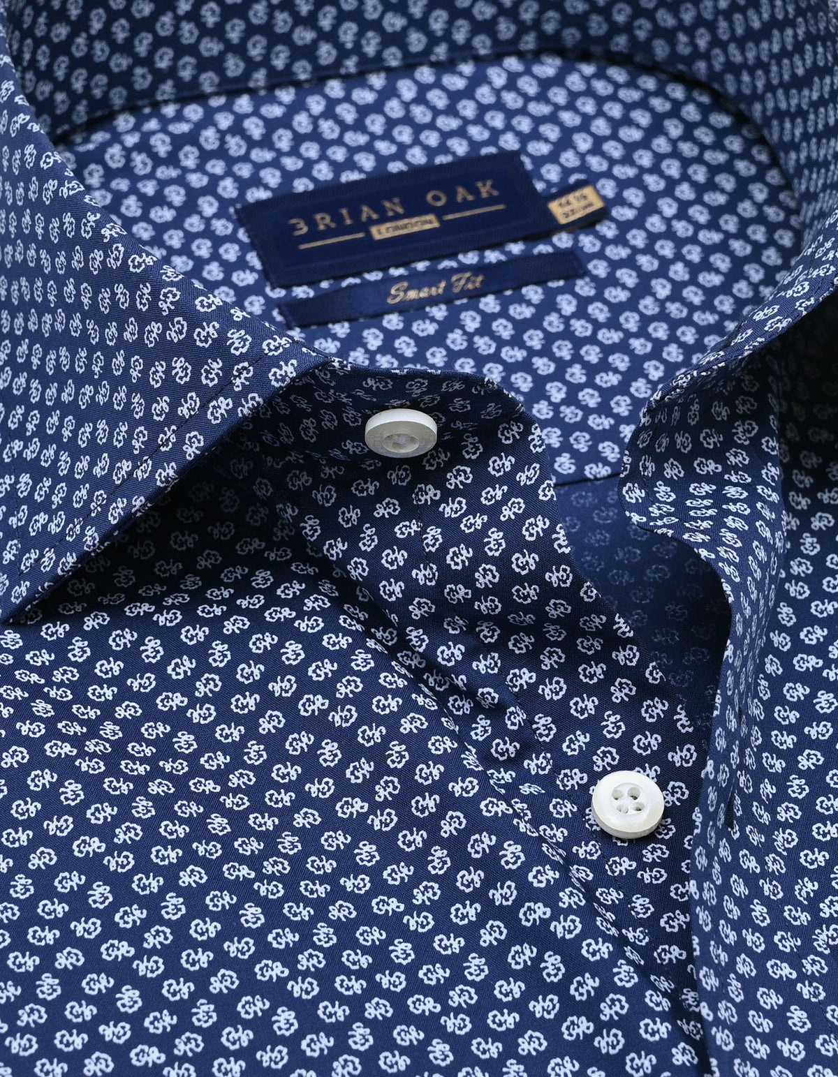 Chemise à motifs - Bleu Oxford