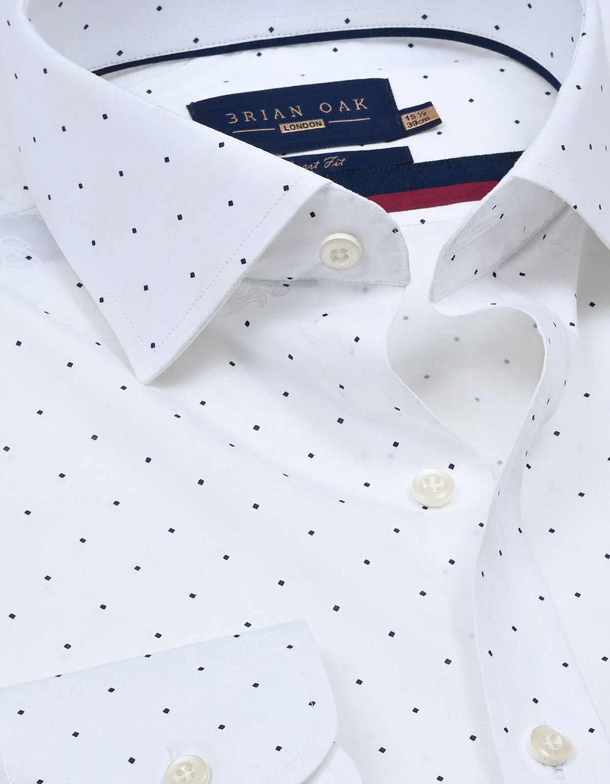 Navy Dotted White Dress Shirt