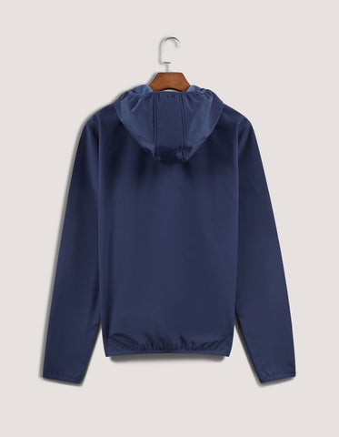 Veste coupe-vent à capuche bleu marine