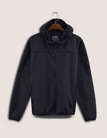 Black Hooded Windbreaker Jacket