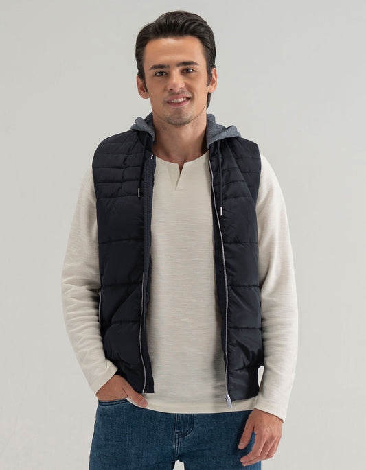 Veste sans manches à capuche noire