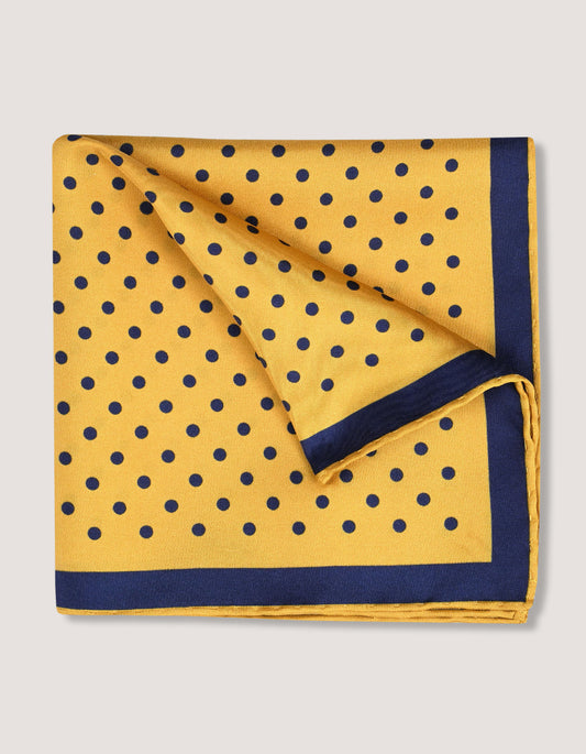 Pochette en soie à pois jaunes