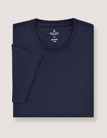 Navy Plain Cotton T-Shirt