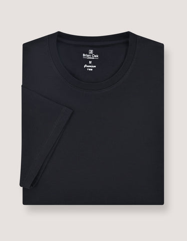 T-shirt noir en coton de qualité supérieure pour homme