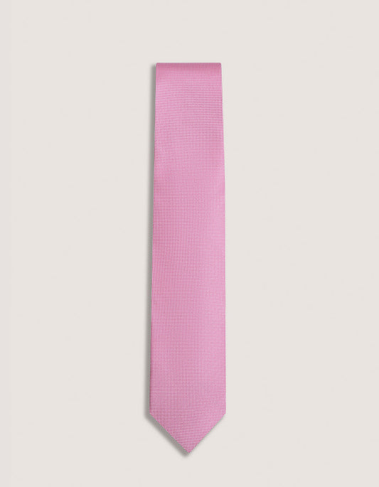 Cravate en soie à motif rose