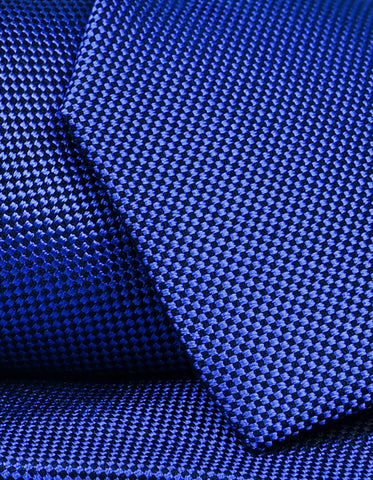 Cravate en soie imprimée bleu roi
