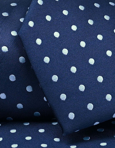 Sky Blue Dotted Microfiber Tie