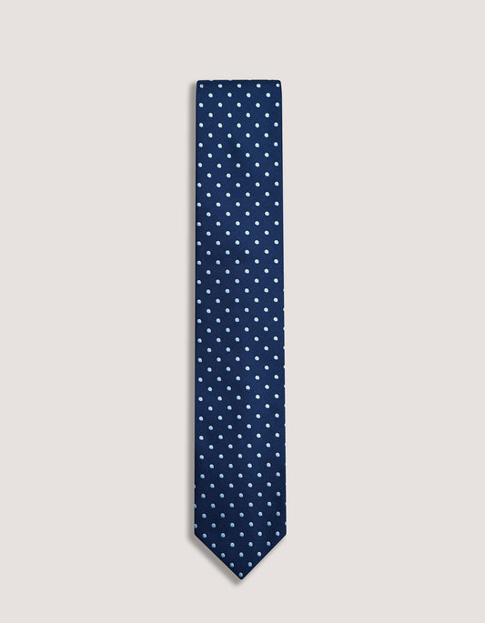 Cravate en microfibre à pois bleu ciel