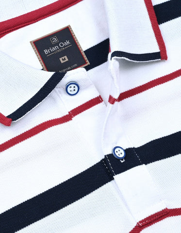 Polo rayé blanc