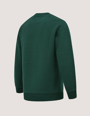 Sweat-shirt en jacquard texturé vert britannique